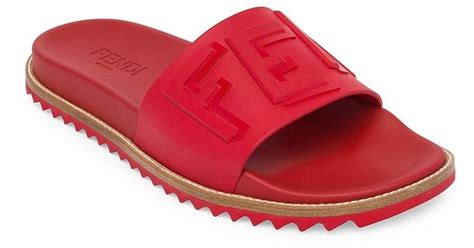 red fendi slides|fendi twist detail slides.